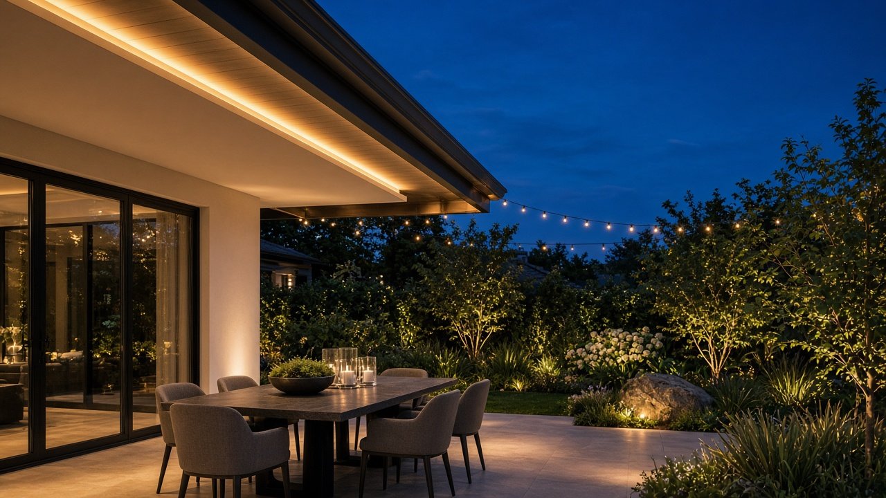 Finished evening lighting